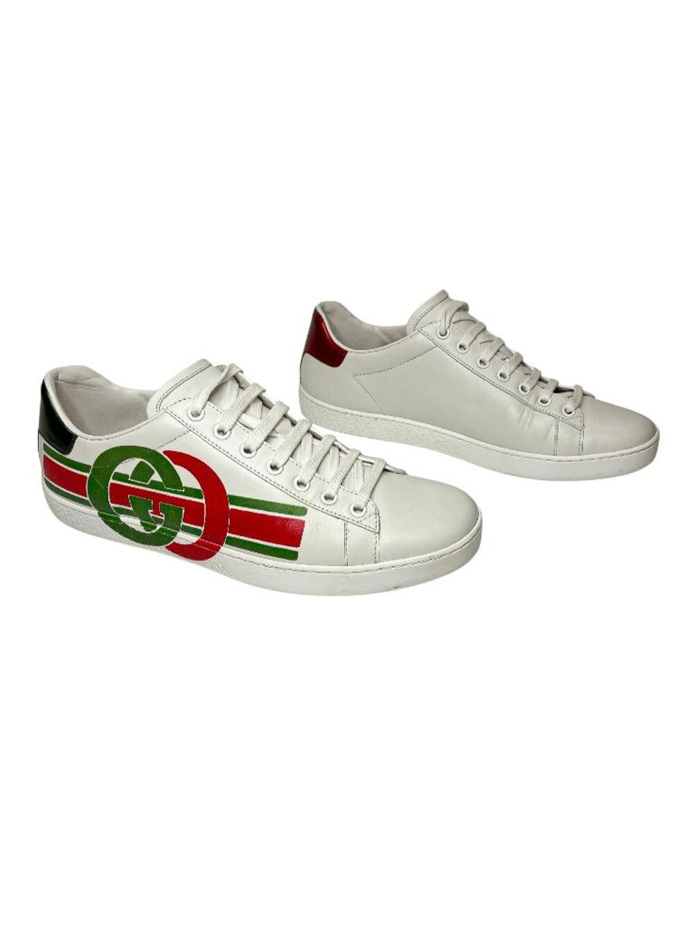 Gucci Ace Interlocking GG Web Stripe Sneaker White Size 39.5 US 9.5 Women's Shoe
